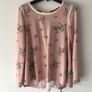 Lace and pink floral top